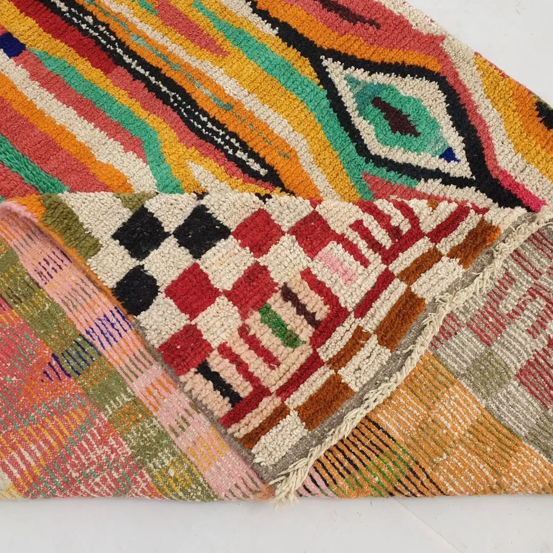Ghicha - Handmade Moroccan Rug Boujad | Colorful Authentic Berber Rug | 10'30x6'80 Ft | 315x206 cm