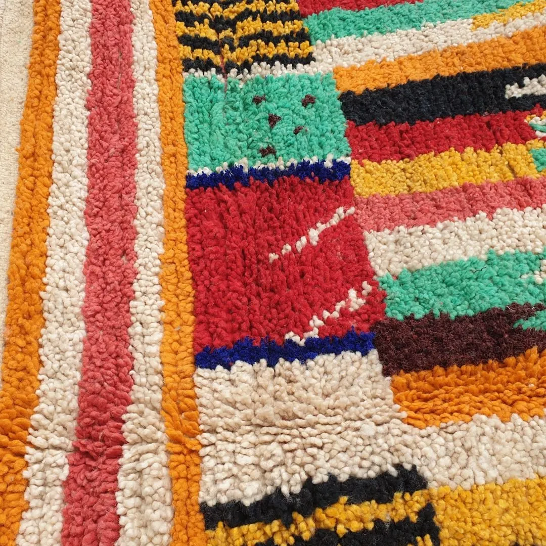 Ghicha - Handmade Moroccan Rug Boujad | Colorful Authentic Berber Rug | 10'30x6'80 Ft | 315x206 cm