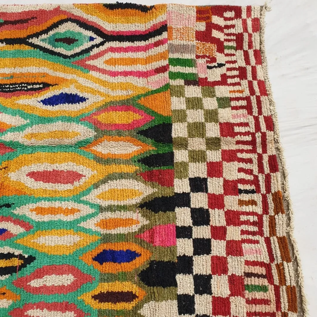 Ghicha - Handmade Moroccan Rug Boujad | Colorful Authentic Berber Rug | 10'30x6'80 Ft | 315x206 cm
