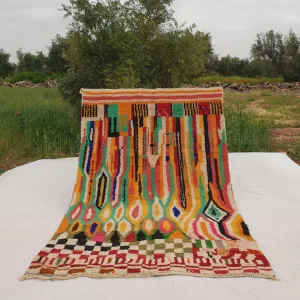 Ghicha - Handmade Moroccan Rug Boujad | Colorful Authentic Berber Rug | 10'30x6'80 Ft | 315x206 cm