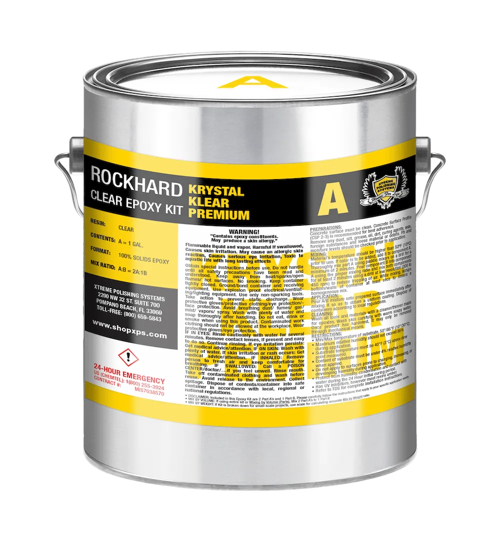 Glass Clearcast Resin - Rockhard Krystal Klear Premium 3 Gal. Kit