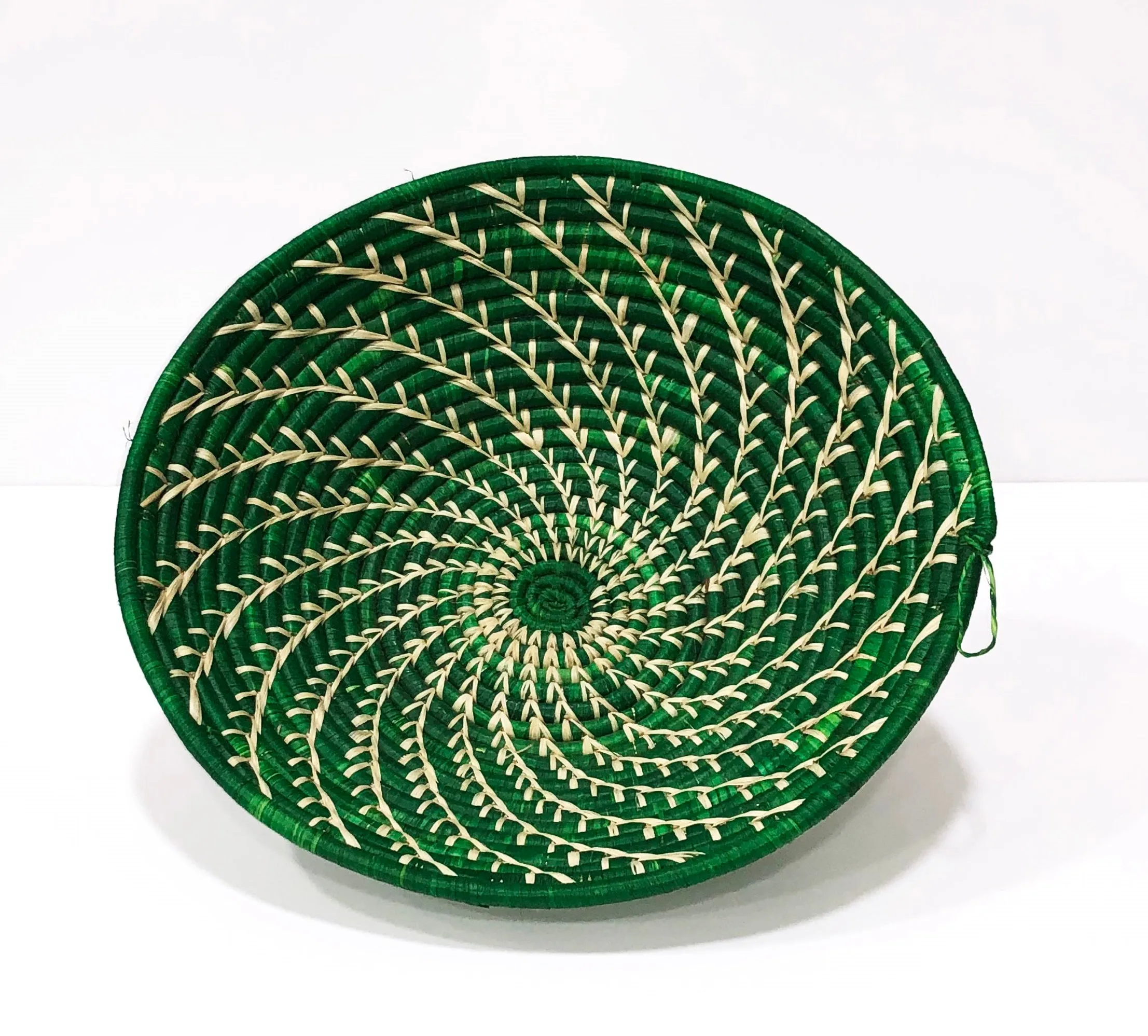 Grass-Woven Basket, Fern Green