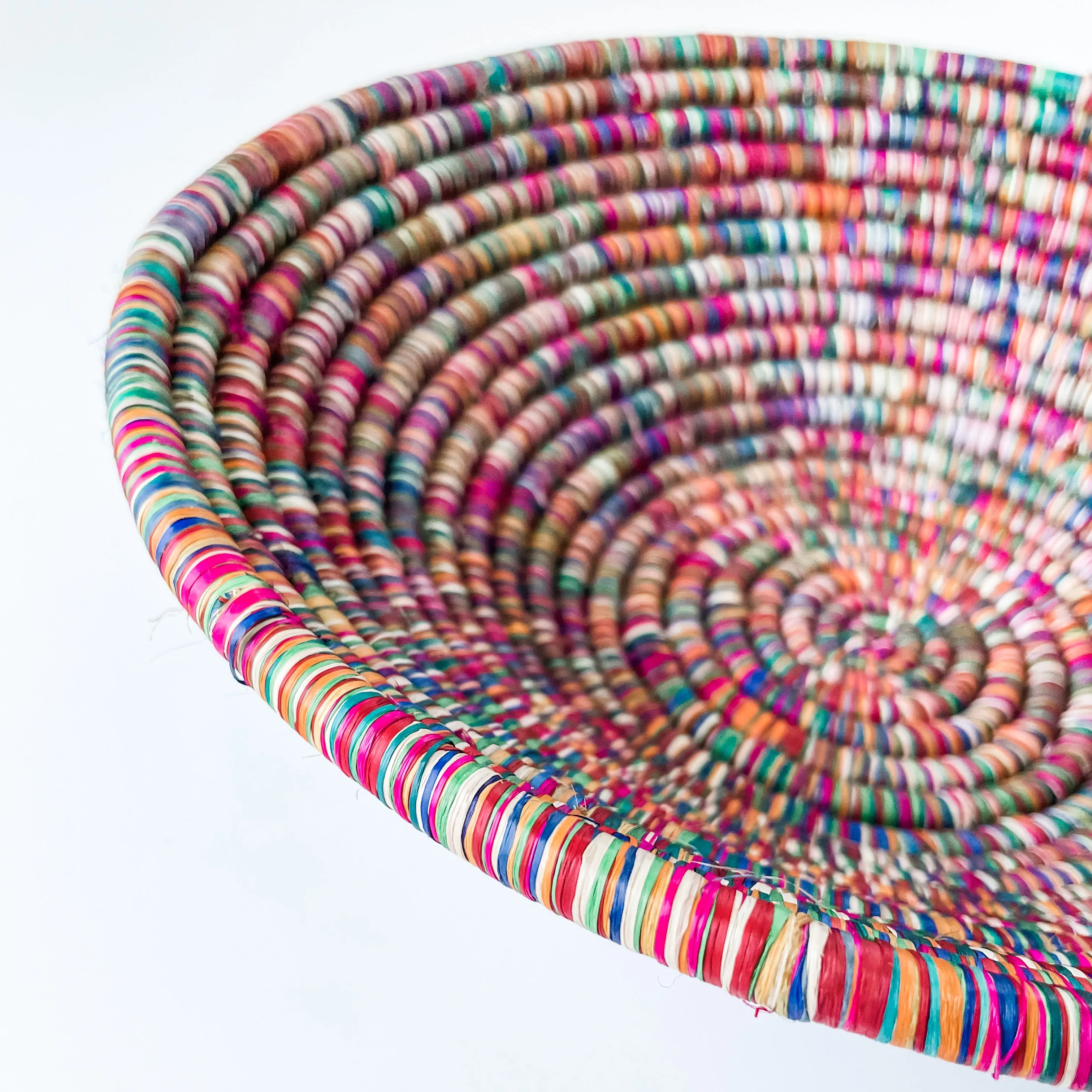 Grass-Woven Basket, Multicolor Sunset