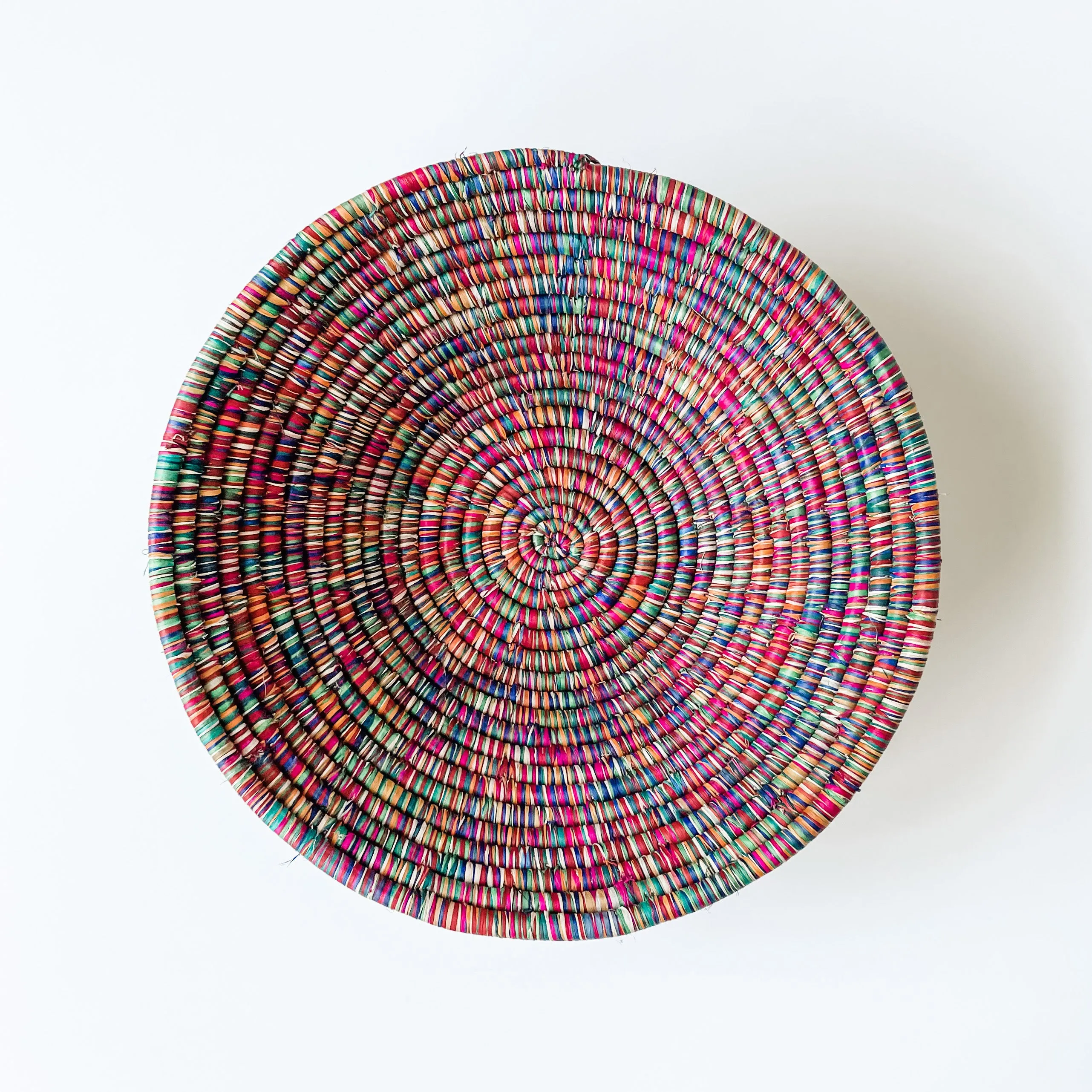 Grass-Woven Basket, Multicolor Sunset