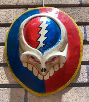 Grateful Dead Steal Your Face Hanuman Skull Of Impermanence Hand-Carved Wooden Mask (XL)