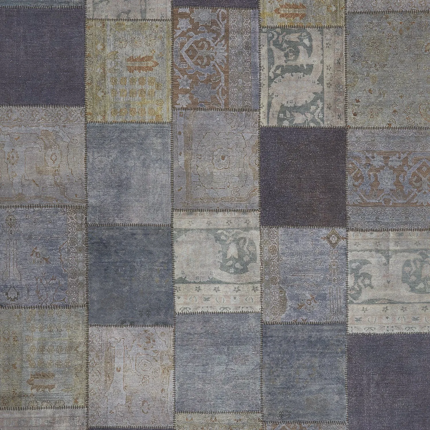 Grey Samsara Patchwork Wool Rug - 8'11" x 12'3"