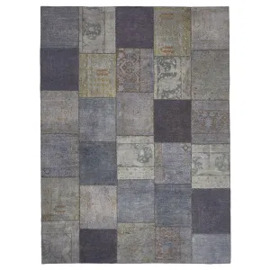 Grey Samsara Patchwork Wool Rug - 8'11" x 12'3"