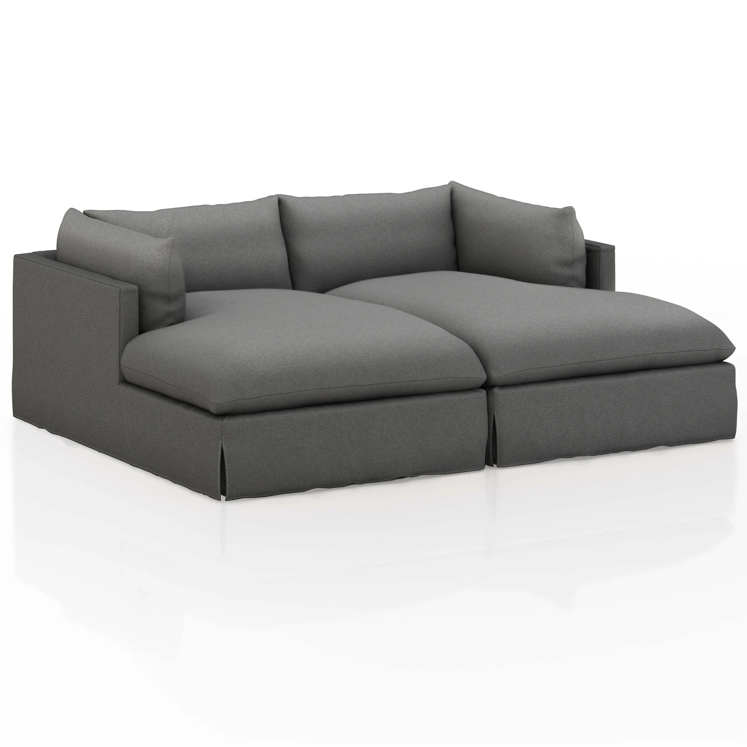 Habitat 87" Double Chaise Sectional, Fallon Charcoal