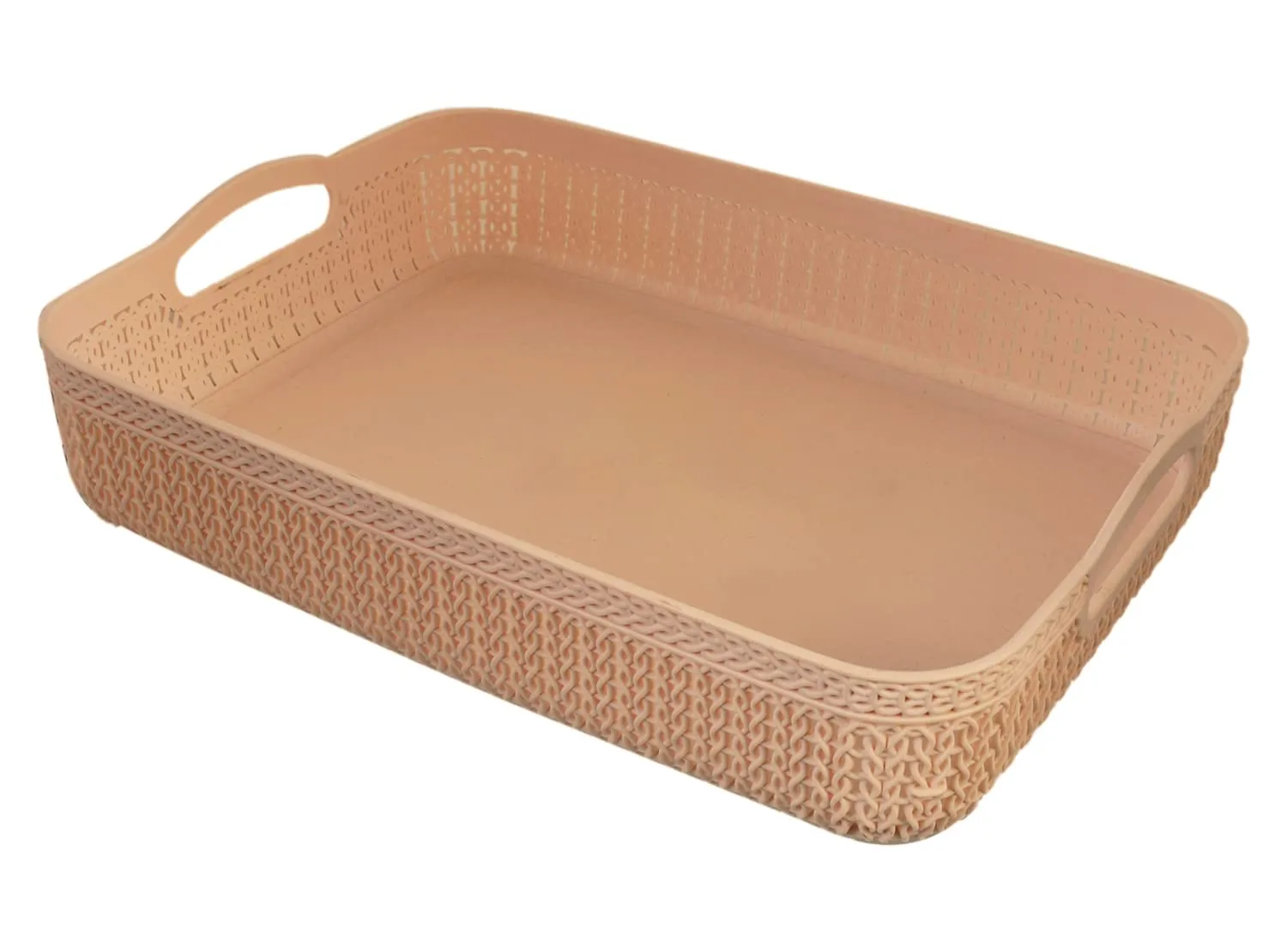 Heart Home Q-3 Multiuses Designer Unbreakable Plastic Storage Basket/Organizer/Bin For Home, Kitchen, Bathroom, Office Use Pack of 4 (Coffee & Grey)-50HH01535