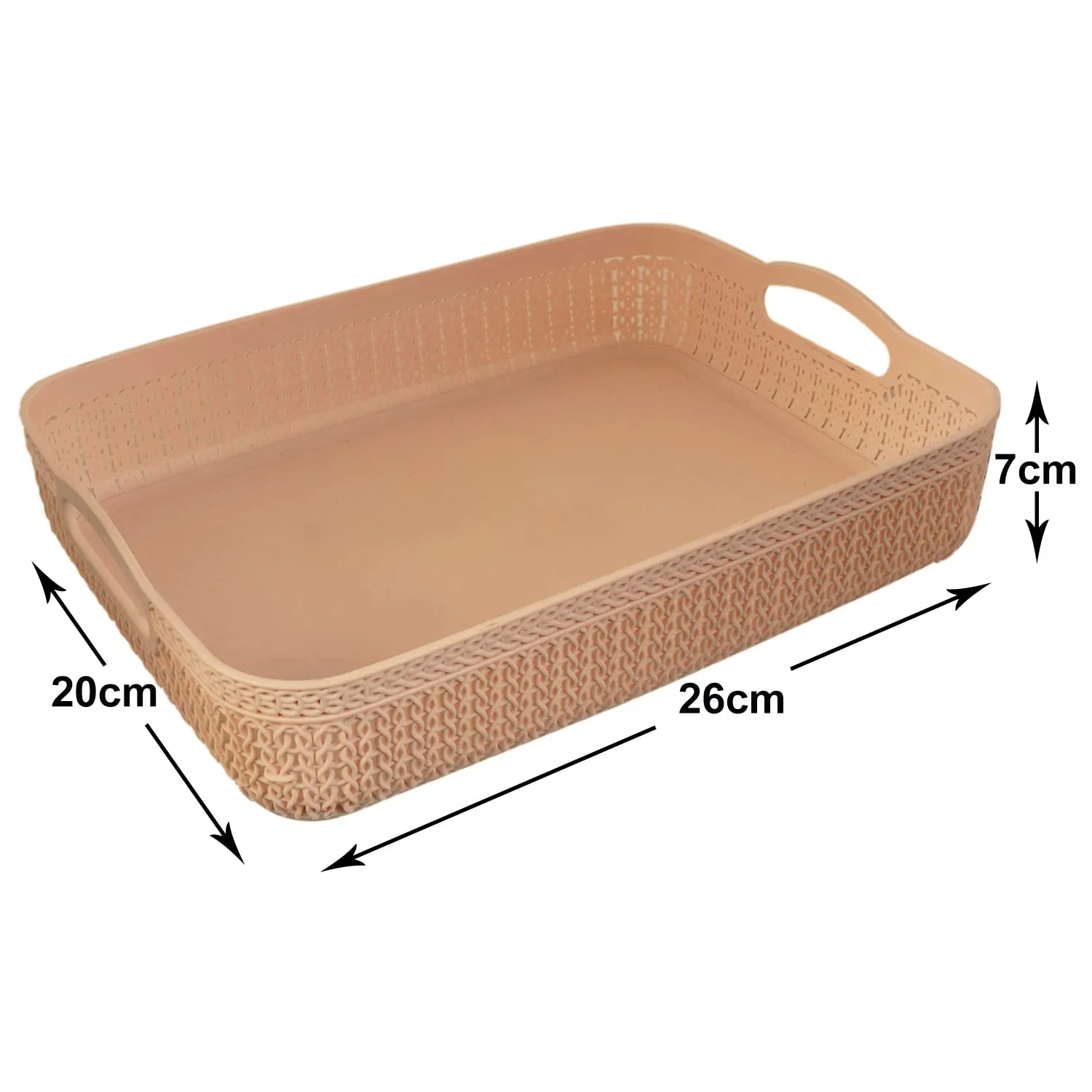Heart Home Q-3 Multiuses Designer Unbreakable Plastic Storage Basket/Organizer/Bin For Home, Kitchen, Bathroom, Office Use Pack of 4 (Coffee & Grey)-50HH01535