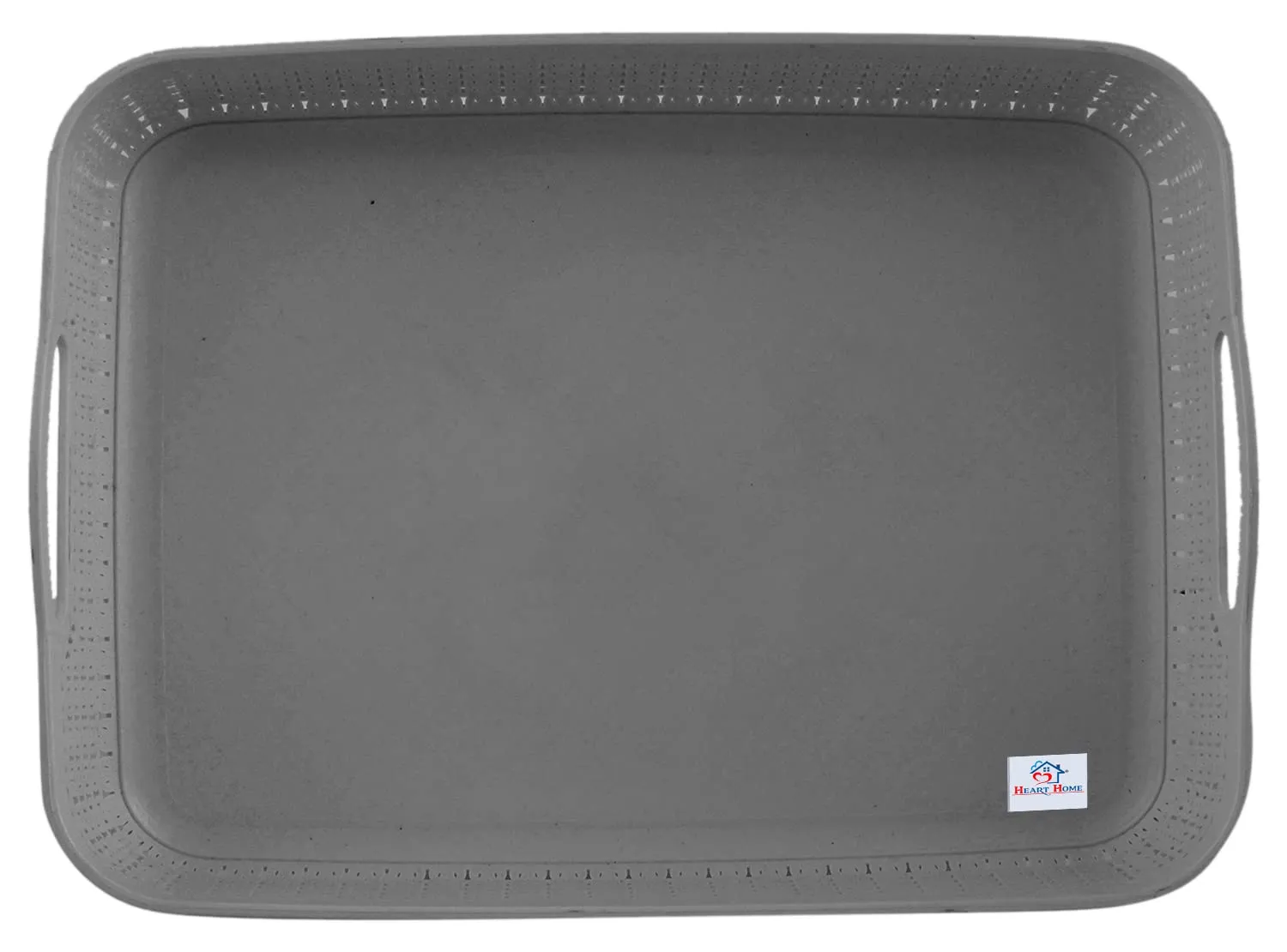 Heart Home Q-4 Multiuses Designer Unbreakable Plastic Storage Basket/Organizer/Bin For Home, Kitchen, Bathroom, Office Use Pack of 2 (Grey)-50HH01581