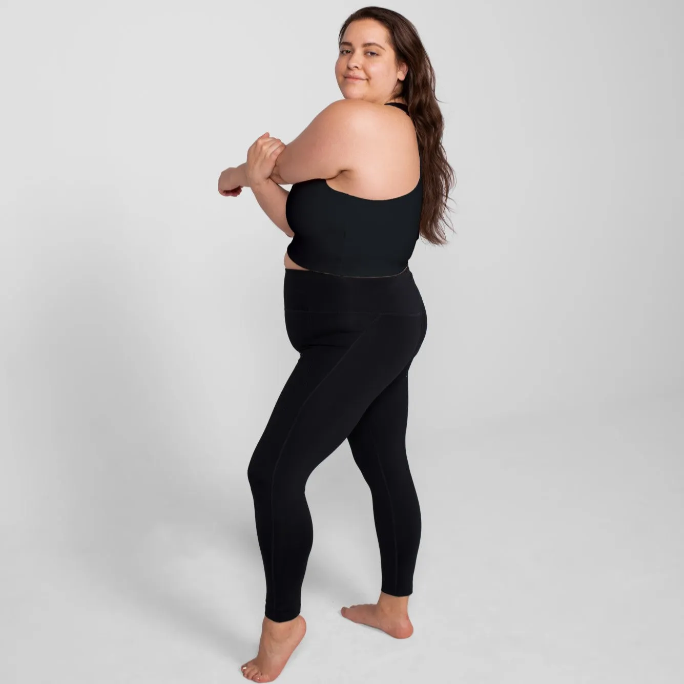High Rise Compressive Legging 19.5" (Black)