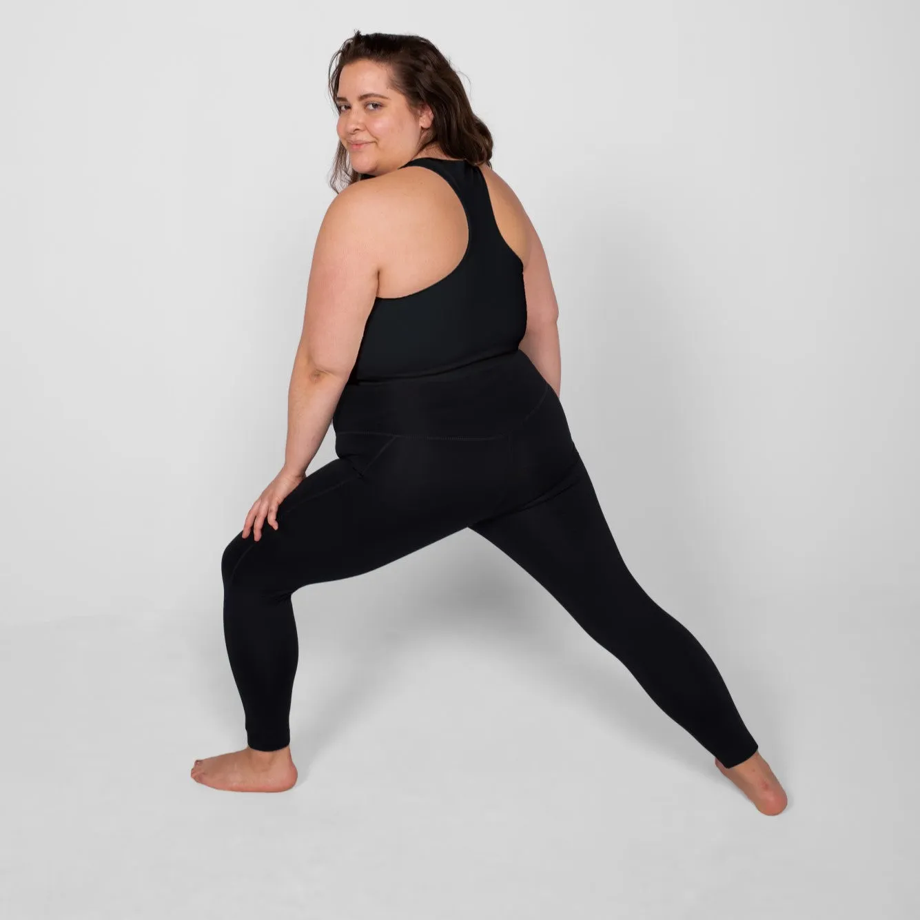 High Rise Compressive Legging 19.5" (Black)