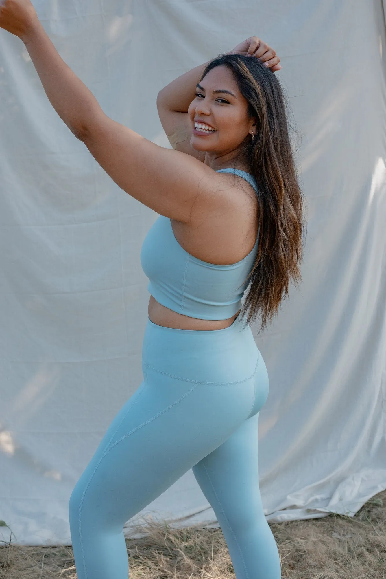 High Rise Compressive Legging (Sky)