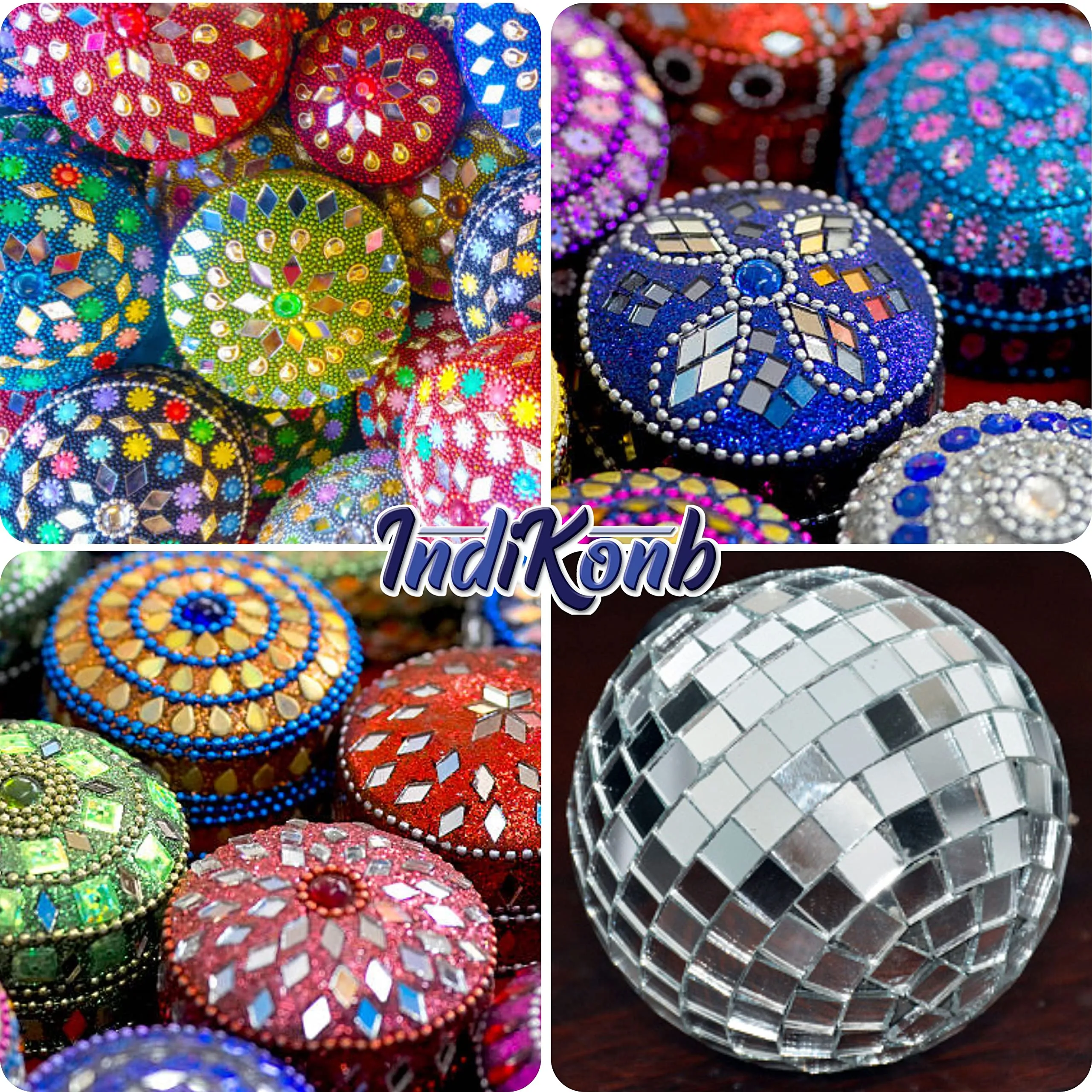 INDIKONB Mirror for Craft Work, Small Mirror Glass Pieces for Lippan Art and Craft (CM11)