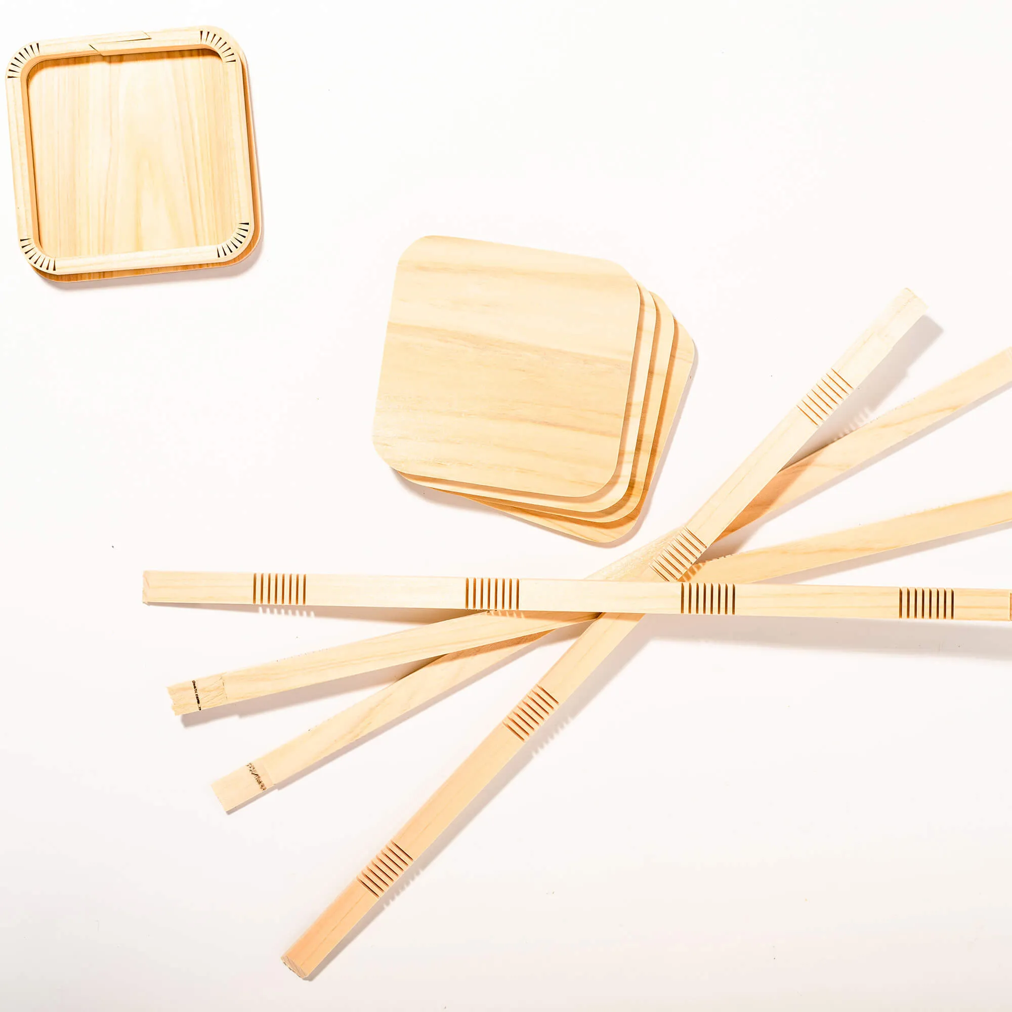 Japanese Cypress Hikimage Coasters - Set of 4