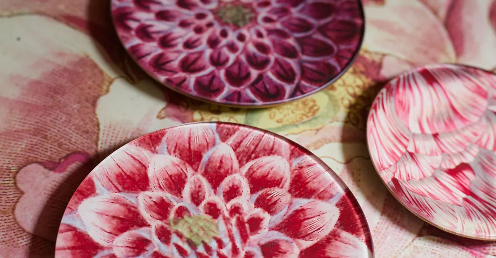 John Derian Dark Pink Dahlia Paperweight, 9cm