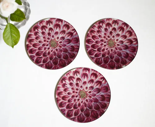 John Derian Dark Pink Dahlia Paperweight, 9cm