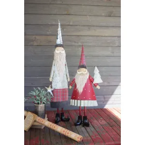 Kalalou set of two metal santas with beards - CHE1296