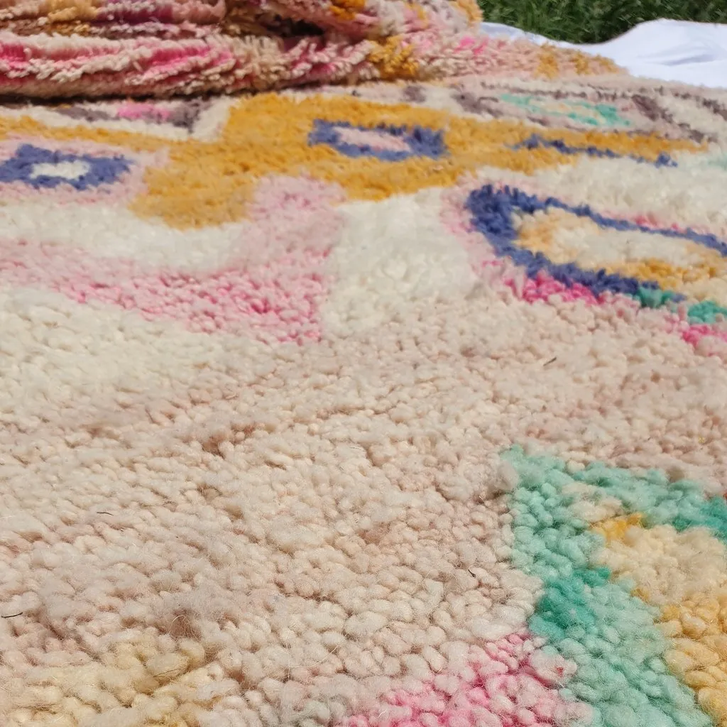KEFKEF | 8x5 Ft | 2,5x1,5 m | Moroccan Colorful Rug | 100% wool handmade