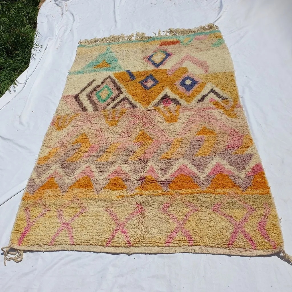 KEFKEF | 8x5 Ft | 2,5x1,5 m | Moroccan Colorful Rug | 100% wool handmade
