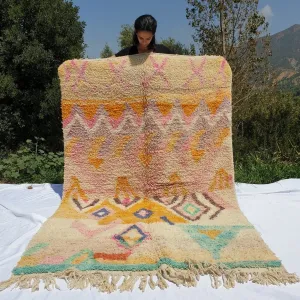 KEFKEF | 8x5 Ft | 2,5x1,5 m | Moroccan Colorful Rug | 100% wool handmade