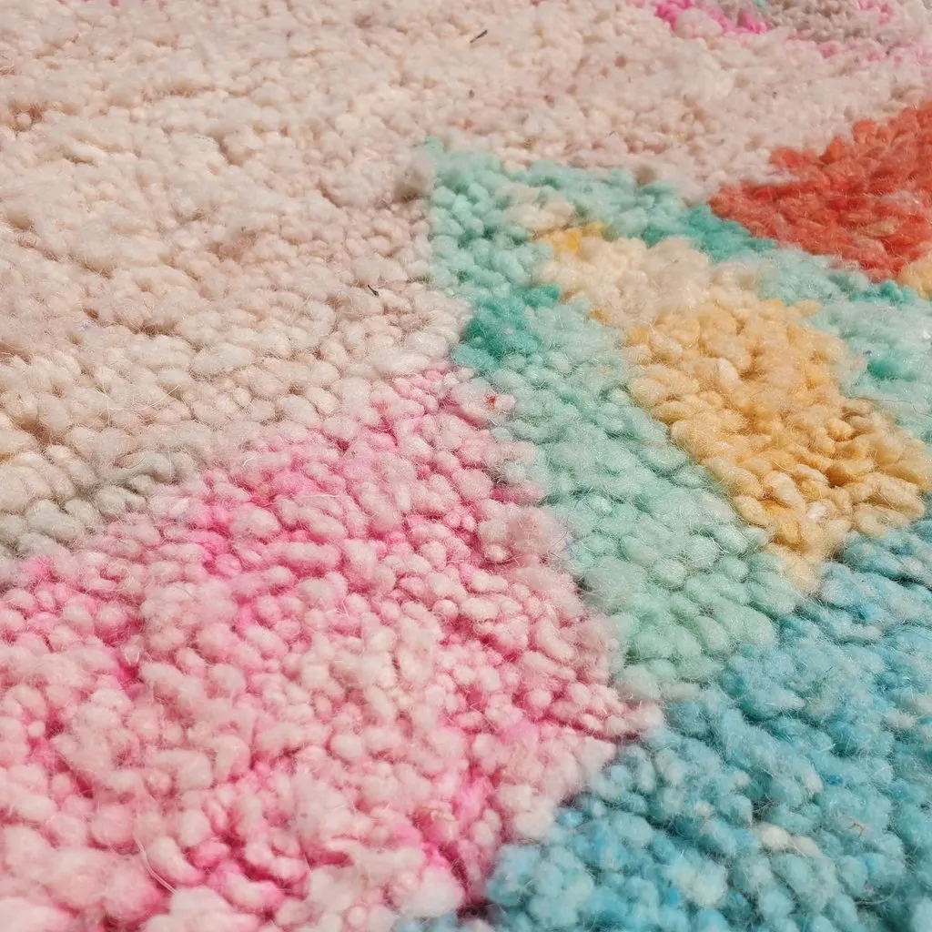 KEFKEF | 8x5 Ft | 2,5x1,5 m | Moroccan Colorful Rug | 100% wool handmade