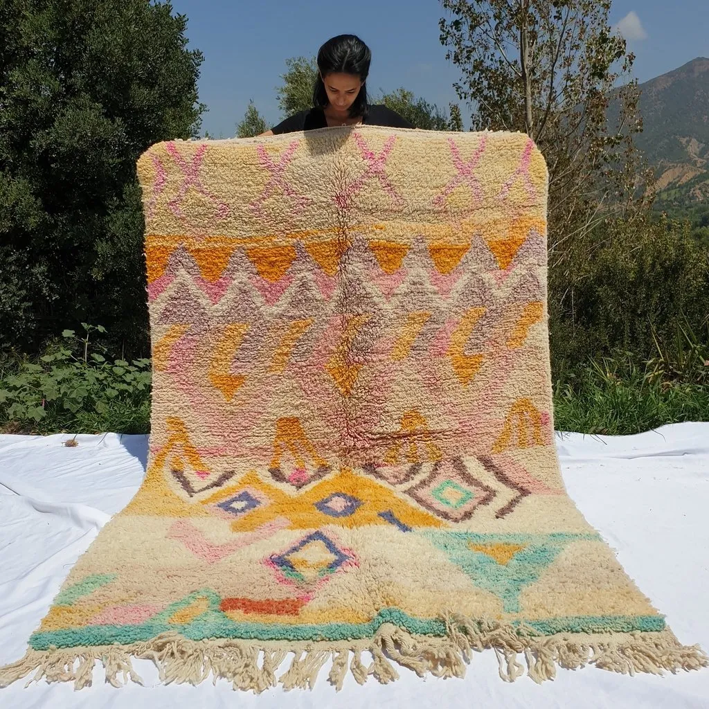 KEFKEF | 8x5 Ft | 2,5x1,5 m | Moroccan Colorful Rug | 100% wool handmade