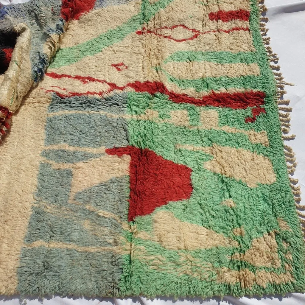 KOUJA | 8x5 Ft | 2,50x1,50 m | Moroccan Colorful Rug | 100% wool handmade