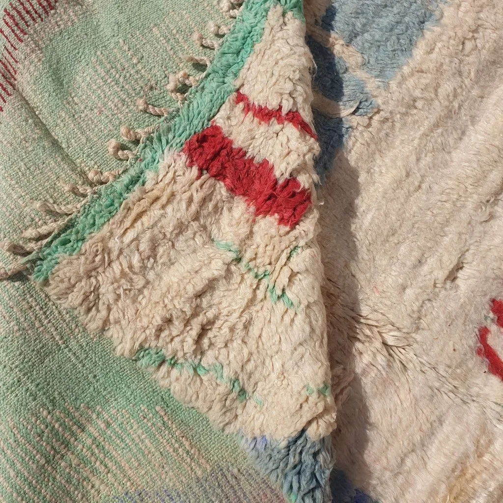 KOUJA | 8x5 Ft | 2,50x1,50 m | Moroccan Colorful Rug | 100% wool handmade