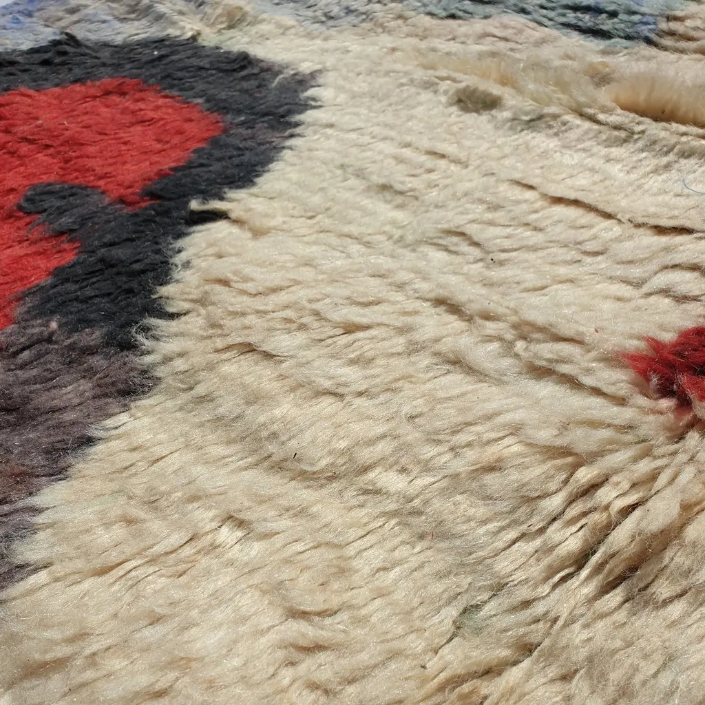 KOUJA | 8x5 Ft | 2,50x1,50 m | Moroccan Colorful Rug | 100% wool handmade