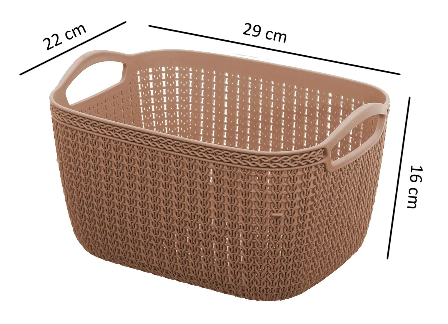Kuber Industries Plastic 2 Pieces Multipurpose Large Size Flexible Storage Baskets/Fruit Vegetable Bathroom Stationary Home Basket with Handles (Brown & Cream) -CTKTC42926