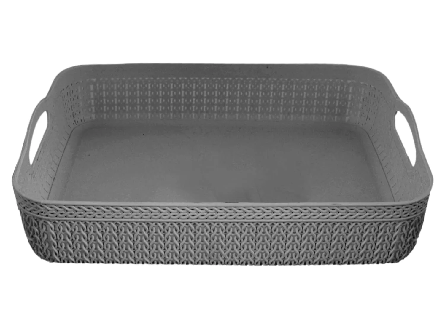 Kuber Industries Q-3 Designer Plastic Storage Basket For Store Fruits, Vegetables, Magazines, Cosmetics, Stationary Pack of 4 (Brown & Grey)-50KM01542