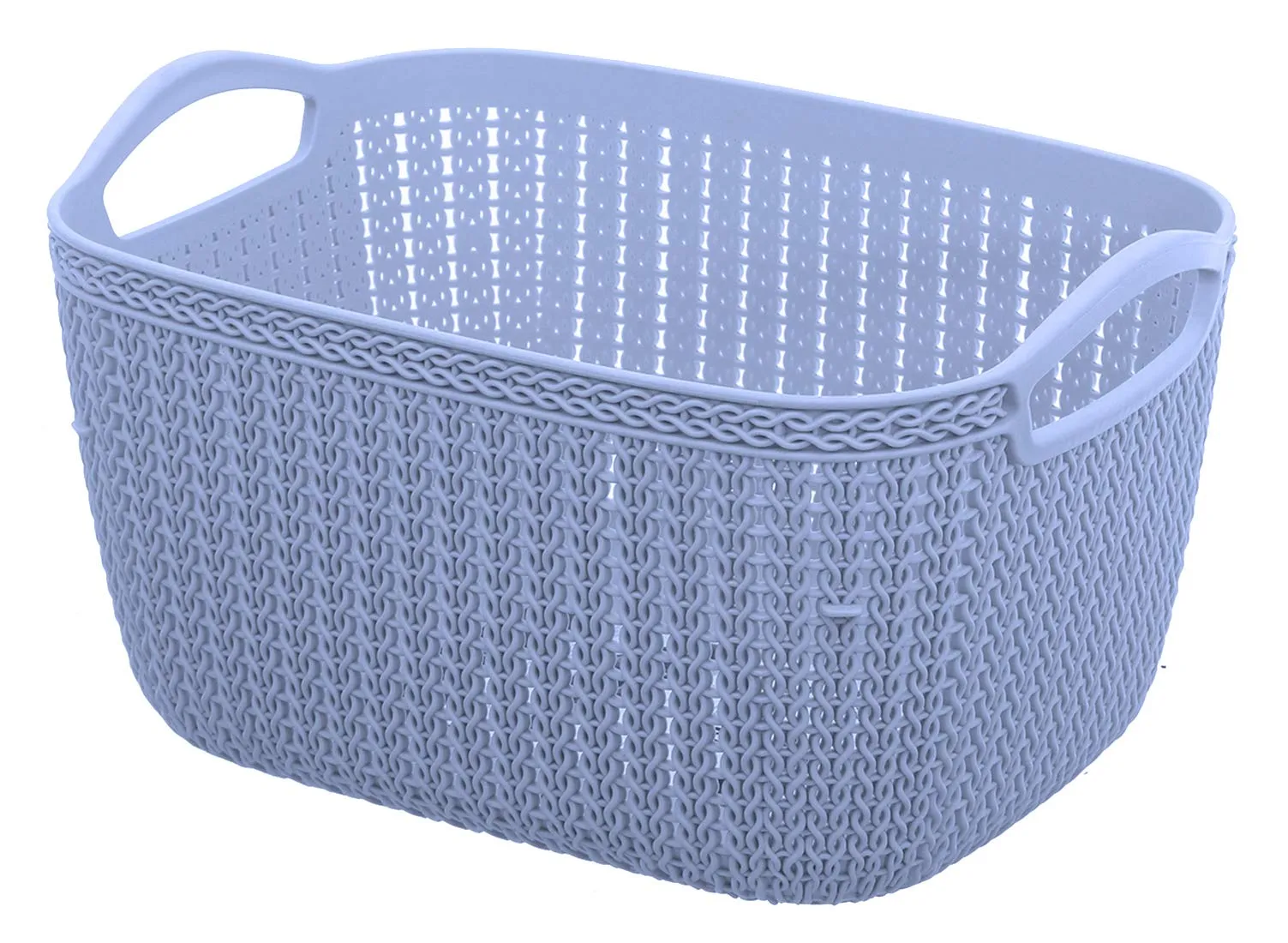 Kuber Industries Unbreakable Plastic 2 Pieces Multipurpose Medium Size Flexible Storage Baskets/Fruit Vegetable Bathroom Stationary Home Basket with Handles (Grey) -CTKTC043243