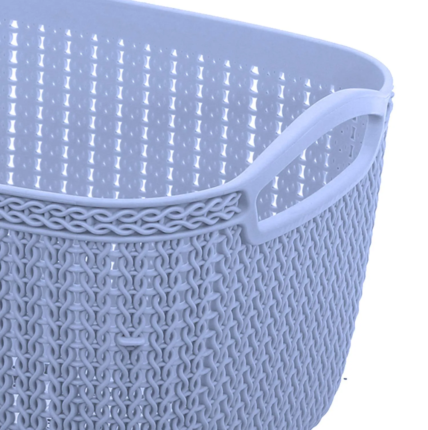 Kuber Industries Unbreakable Plastic 2 Pieces Multipurpose Medium Size Flexible Storage Baskets/Fruit Vegetable Bathroom Stationary Home Basket with Handles (Grey) -CTKTC043243