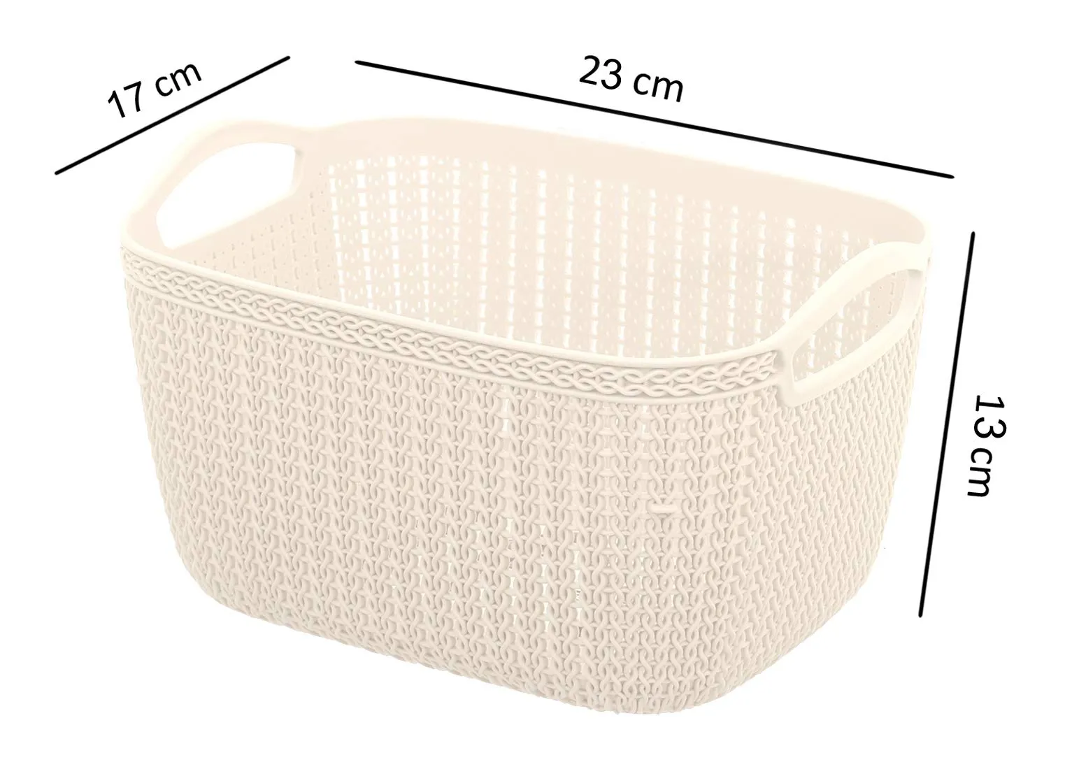 Kuber Industries Unbreakable Plastic Multipurpose Medium Size Flexible Storage Baskets/Fruit Vegetable Bathroom Stationary Home Basket with Handles (Cream) -CTLTC039053