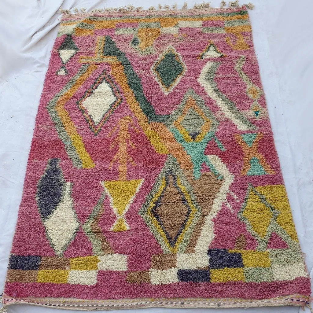 LAKT | 9'5x6'4 Ft | 3x2 m | Moroccan Colorful Rug | 100% wool handmade