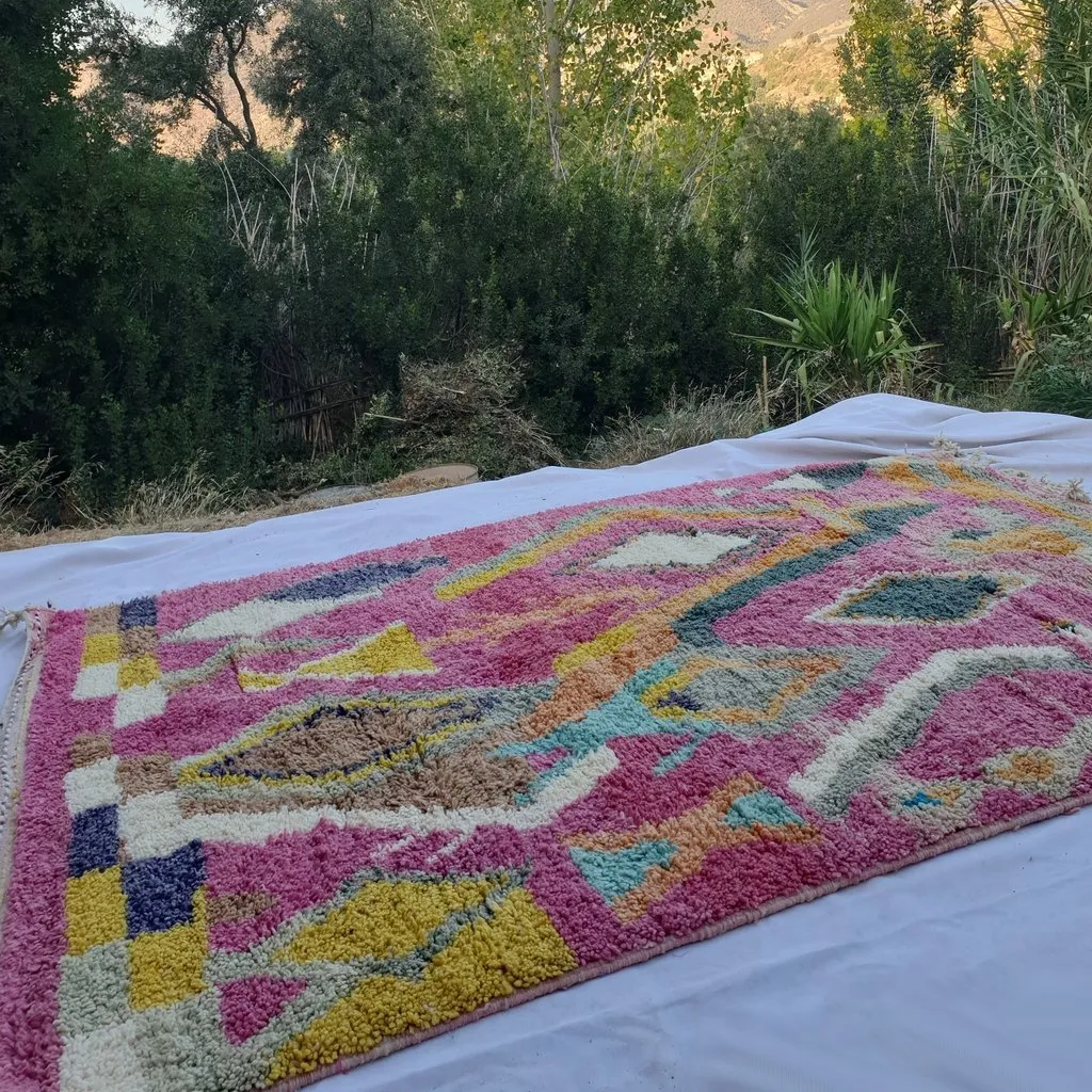 LAKT | 9'5x6'4 Ft | 3x2 m | Moroccan Colorful Rug | 100% wool handmade