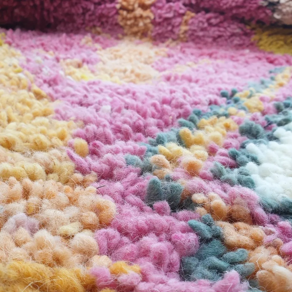 LAKT | 9'5x6'4 Ft | 3x2 m | Moroccan Colorful Rug | 100% wool handmade