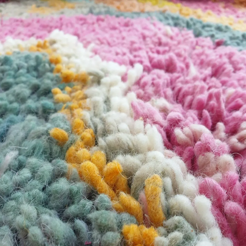 LAKT | 9'5x6'4 Ft | 3x2 m | Moroccan Colorful Rug | 100% wool handmade