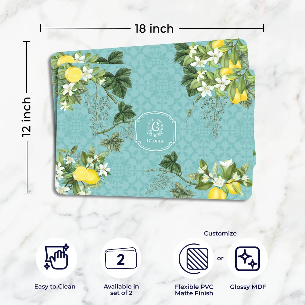 Lemon Grove  Tableware Set (4 Placemats & 4 Casters)