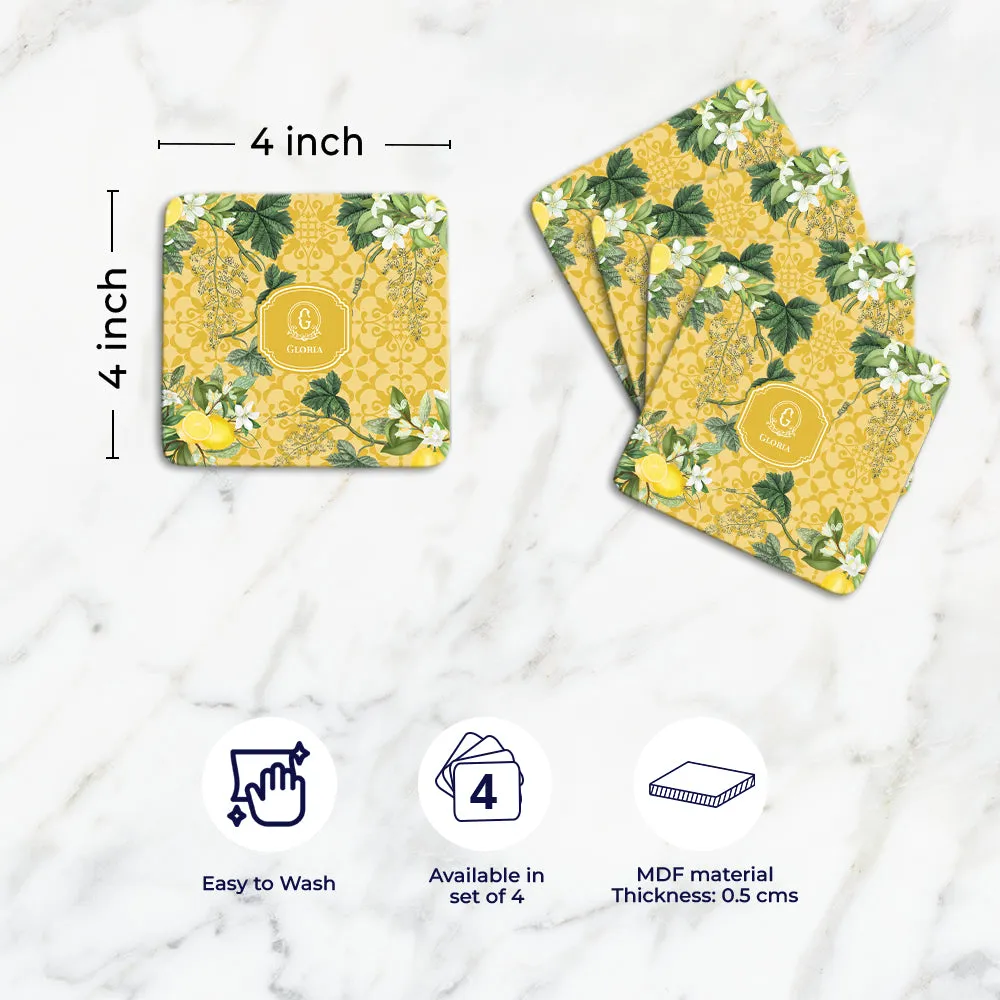 Lemon Grove  Tableware Set (4 Placemats & 4 Casters)