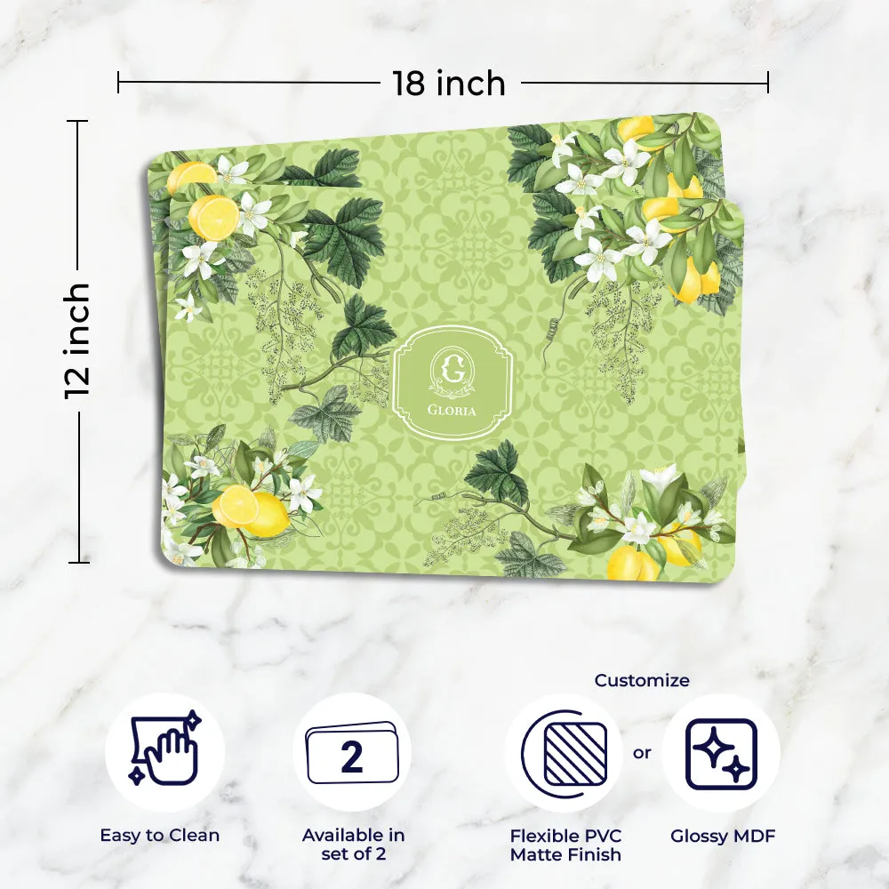 Lemon Grove  Tableware Set (4 Placemats & 4 Casters)