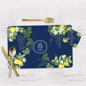 Lemon Grove  Tableware Set (4 Placemats & 4 Casters)