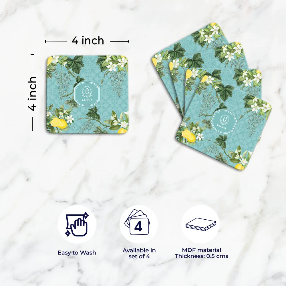 Lemon Grove  Tableware Set (4 Placemats & 4 Casters)