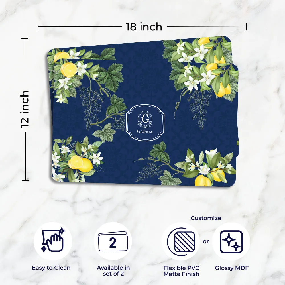 Lemon Grove  Tableware Set (4 Placemats & 4 Casters)