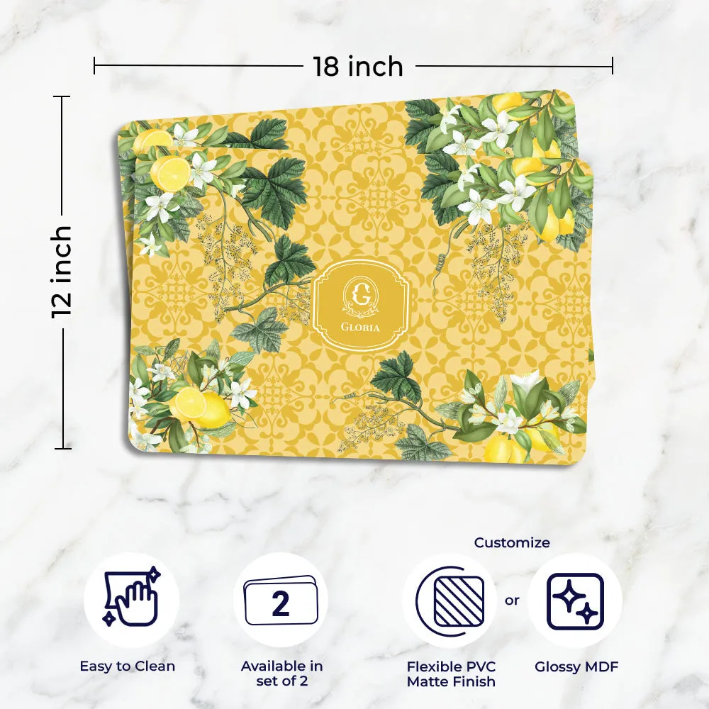 Lemon Grove  Tableware Set (4 Placemats & 4 Casters)