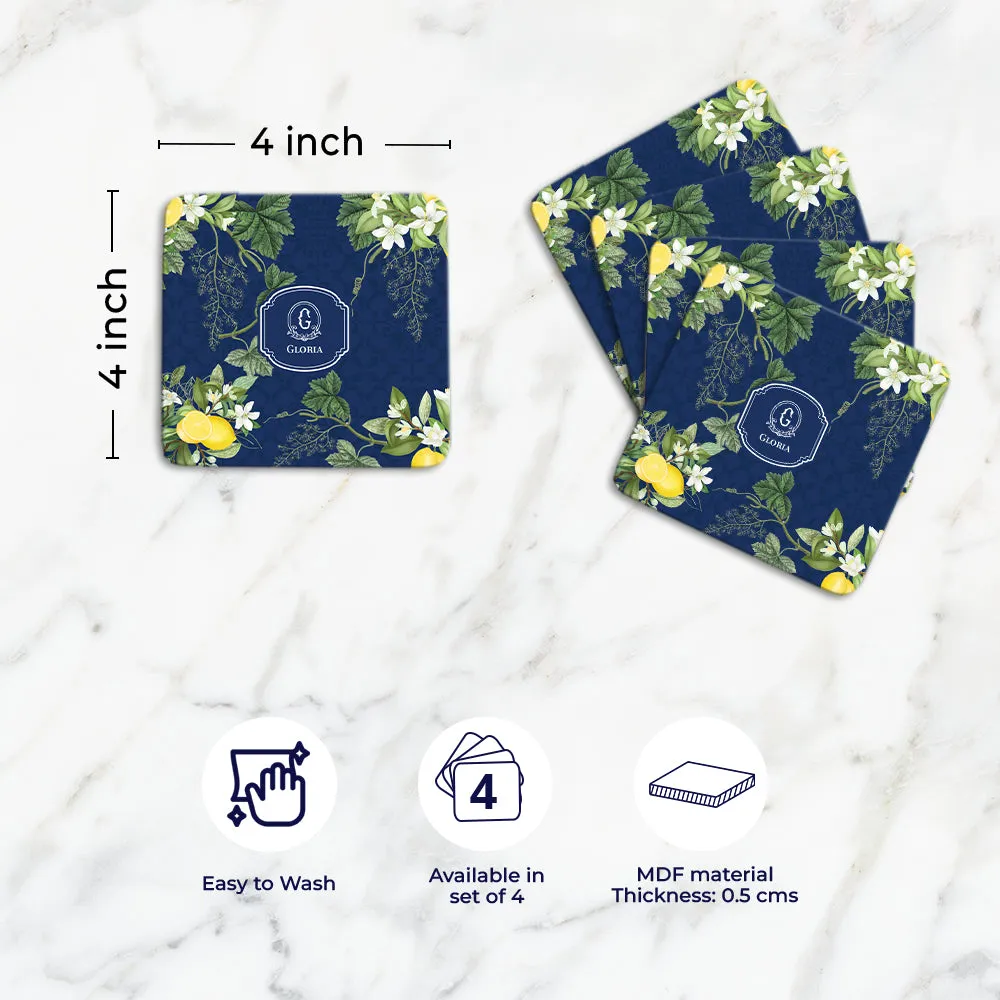 Lemon Grove  Tableware Set (4 Placemats & 4 Casters)
