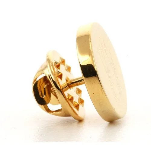 Logo Crest Engraved Round Gold lapel Pins