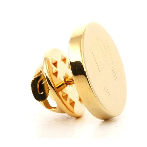 Logo Crest Engraved Round Gold lapel Pins